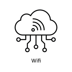 Wifi Vector Fill outline Icons. Simple stock illustration stock