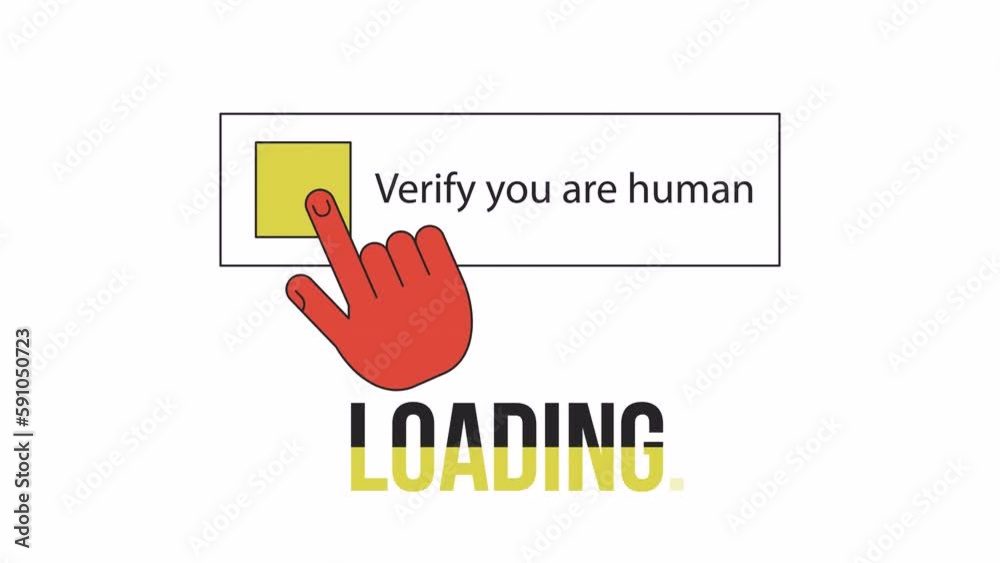Aufkleber human verification loader animation. i am not robot. flash message 4k video footage. isolated outlin