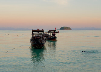 Fototapeta na wymiar Small scale fisheries boat at Gulf of Thailand 
