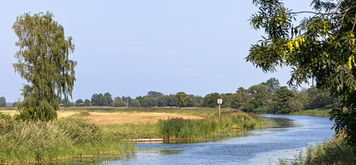 Szkarpawa river, Rybina village, northern Poland