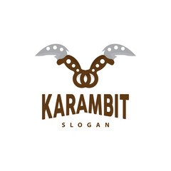 Kerambit Logo, Indonesia Fighting Weapon Vector, Ninja Fighting Tool Simple Design, Template Illustration Symbol Icon