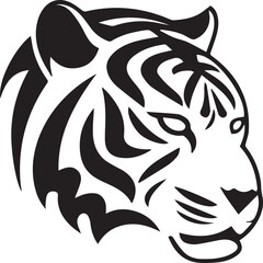 The tiger icon is black, on a white background.