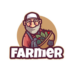 farmer logo mascot cartoon illustrations