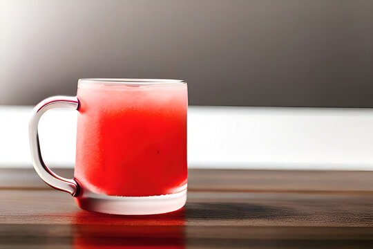 Watermelon Juice in a Glass Mug, Generative AI