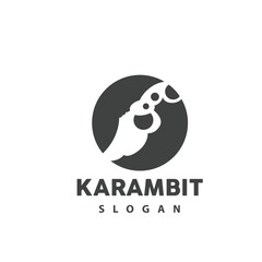 Kerambit Logo, Indonesia Fighting Weapon Vector, Ninja Fighting Tool Simple Design, Template Illustration Symbol Icon