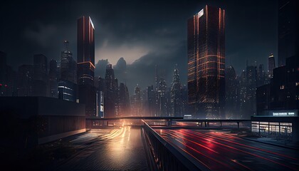 modern city At night