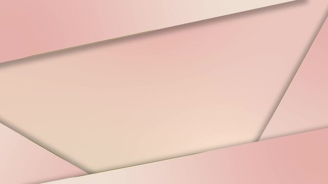 Business Concept Background. Elegant motion of soft pink gradient shapes with golden shine border line.
