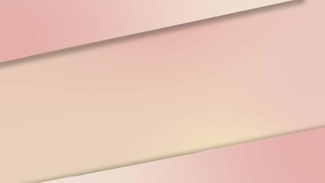 Simple Pink Background with Golden Shines. Elegant motion of soft pink gradient shapes with golden shine border line.