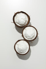 Summer dessert - ice cream, ice cream with coconut