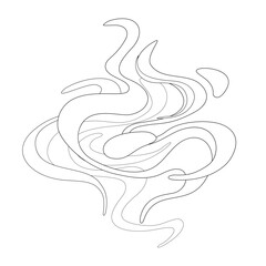 Wavy Stains Composition. Abstract Pop Art Stylization. Modern Style. Decorative Background. Vector Contour Illustration. Coloring Book