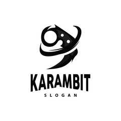 Kerambit Logo, Indonesia Fighting Weapon Vector, Ninja Fighting Tool Simple Design, Template Illustration Symbol Icon