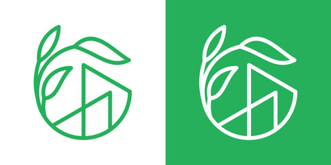 green house logo building icon vector illustration