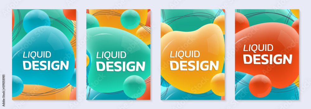 Canvas Prints abstract background with 3d liquid shapes. modern fluid poster, cover, dynamic layout banner collect
