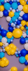 blue and yellow beads