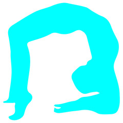 Blue Color Yoga Pose Silhouette Design
