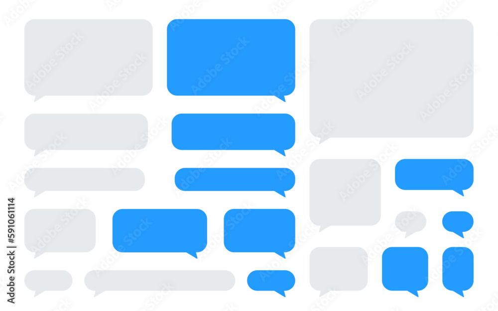 Aufkleber chat speech bubble for messaging. blue and gray speech bubble