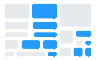 Chat speech bubble for messaging. Blue and gray speech bubble