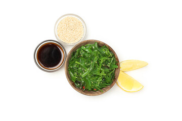 Concept of Japanese cuisine, Chuka salad, isolated on white background