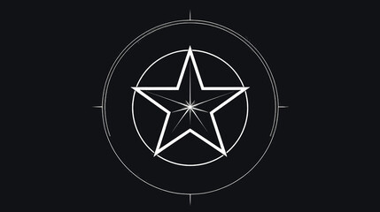 White star on a black background, generative AI.