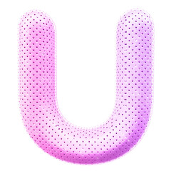 3d Letter U Pink