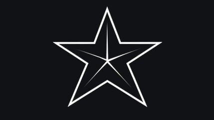 Obraz premium White star on a black background, generative AI.