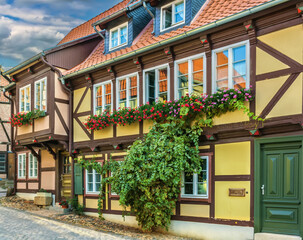 Fototapeta na wymiar Street in Quedlinburg, Germany