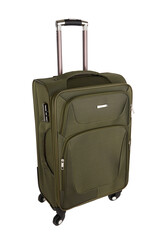 Green suitcase isolated