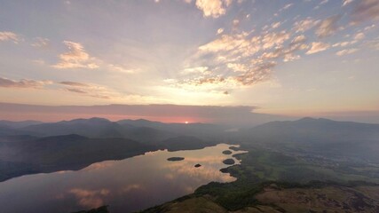 Beautiful sunset over Keswick in the Lake District.