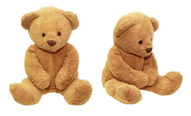 Deurstickers Brown teddy bear baby toy isolated on transparent background.PNG format © photodeedooo