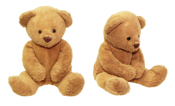 Naklejka Brown teddy bear baby toy isolated on transparent background.PNG format