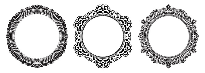 Set of 3 round frames for your design