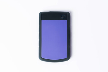 External Hdd hard drive purple-gray isolated on a white background