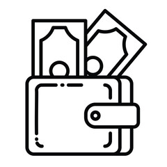 wallet simple line icon vector illustration