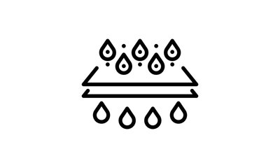 Liquid drop clean, filter water icon, Aqua clear logo design, vector illustration outline sign