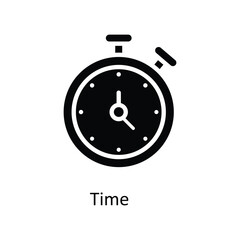 Time  Vector  Solid Icons. Simple stock illustration stock