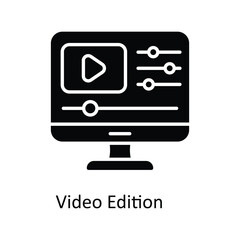 Video Edition Vector  Solid Icons. Simple stock illustration stock