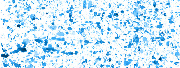 Abstract pattern of blue paint splashes for texture, textiles, packaging, simple backgrounds and creative design