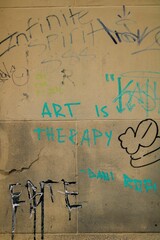 Wall with quote "Art is therapy"