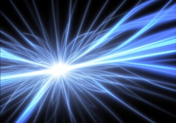Photon, quantum, particle of light. Light and particle interplay on subject of science, education, computing and modern technology. Created with generative AI tools