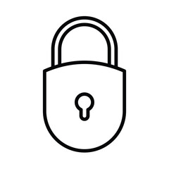 lock icon vector  design, padlock line icon 