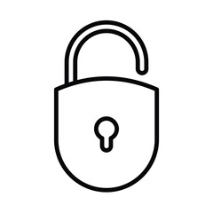 lock icon vector  design, padlock line icon 