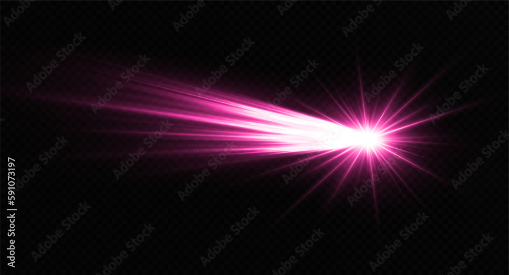 Wall mural sparkle meteor, comet and asteroid with space trails. falling down comet on transparent background. 