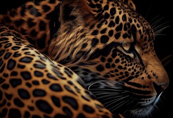 Fototapeta na wymiar Seamless Leopard Pattern. Graphic Panther Fur. Generative AI