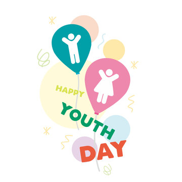 International Youth Day Is Observed Every Year On August 12. Vector Illustration