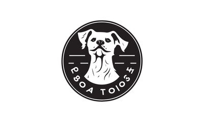 Cute lover doggy logo icon design vector illustration 
