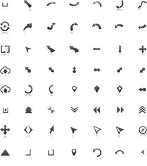 black and white icons set
