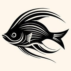 Fish vector for logo or icon, drawing Elegant minimalist style,abstract style Illustration