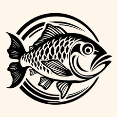 Fish vector for logo or icon, drawing Elegant minimalist style,abstract style Illustration