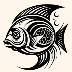 Fish vector for logo or icon, drawing Elegant minimalist style,abstract style Illustration