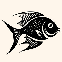 Fish vector for logo or icon, drawing Elegant minimalist style,abstract style Illustration